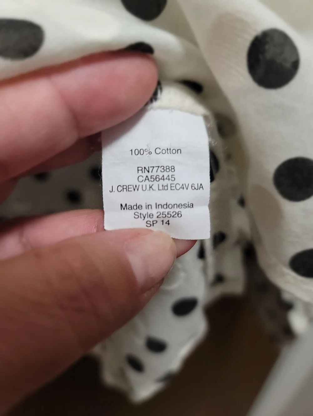 Sz S J Crew Jaquard Popover Button-Up Shirt Black White 100% Cotton Parisian